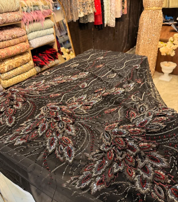 Coupon 3 metre viip noir & rouge